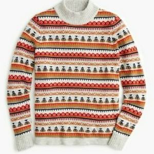 NWT J. Crew Fair Isle Mockneck Sweater size L
